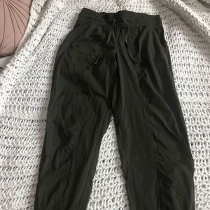 Lululemon size four joggers. Forest green colour.